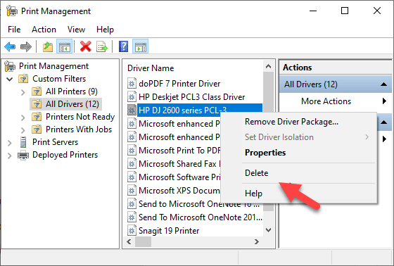 Remove or Uninstall a Printer Driver from Windows 10 image 17